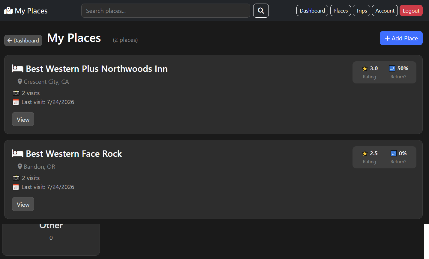 MyPlaces screenshot 2